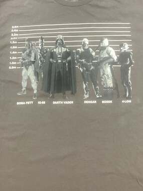 Star Wars Bounty Hunter Lineup Graphic T-Shirt Darth Vader Boba Fett